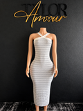 Striped & Sweet Dress - Grey