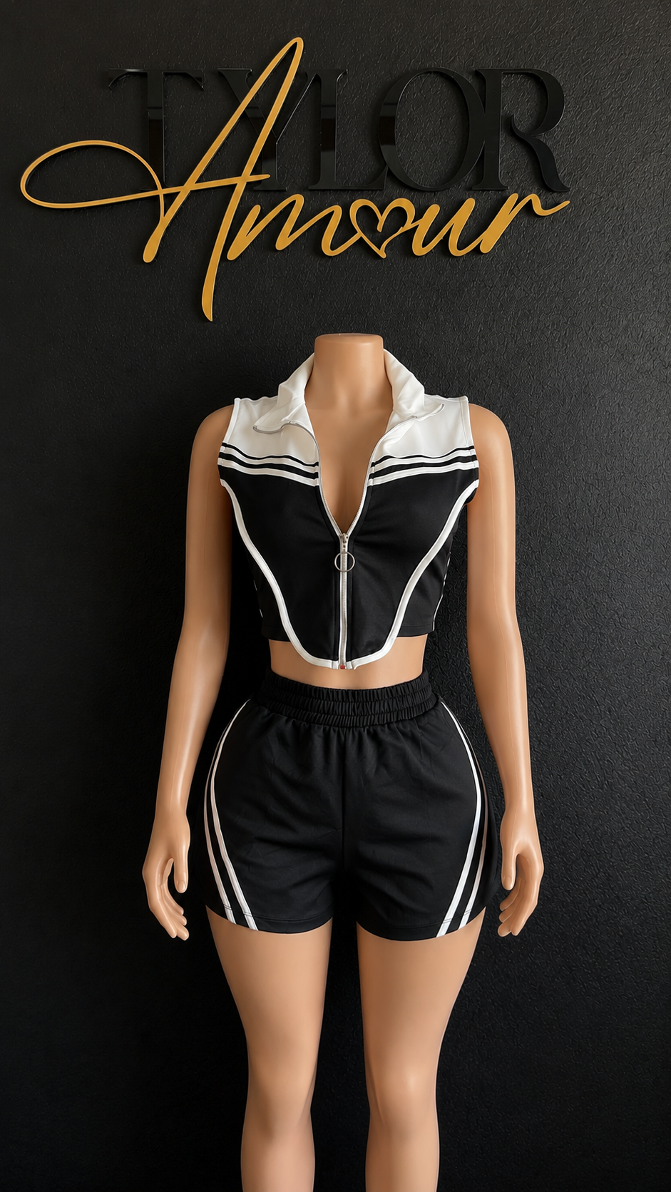Varsity Short Set - Black