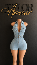 Zip Me Up Denim Romper